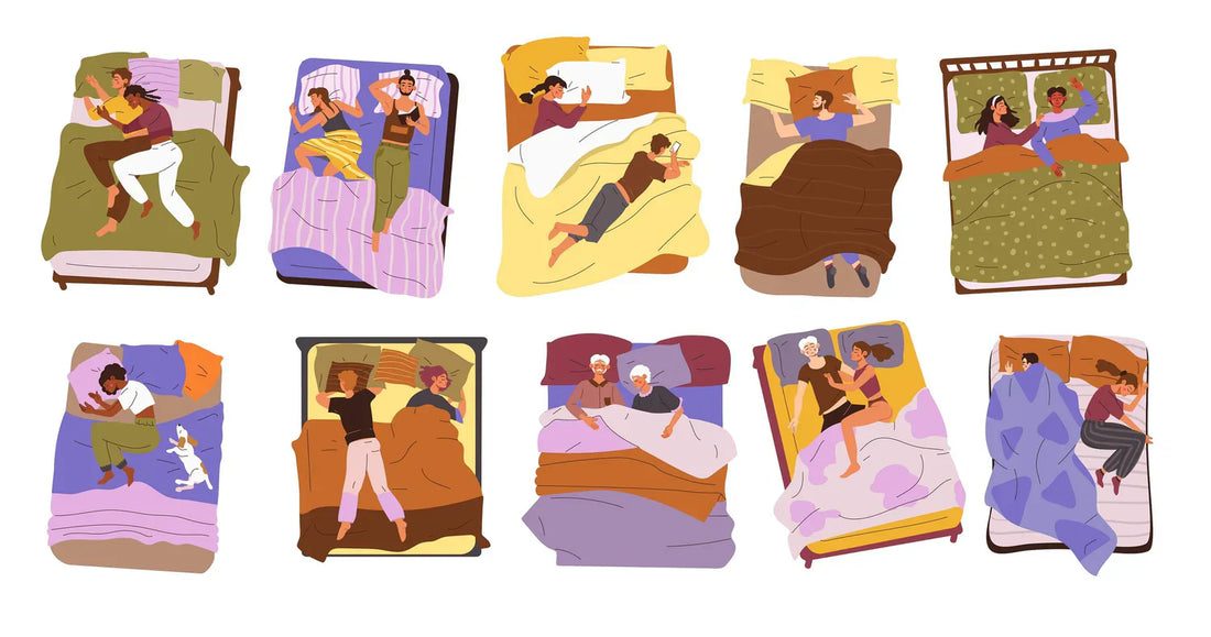 Banner graphic of people sleeping in various different sleeping positions