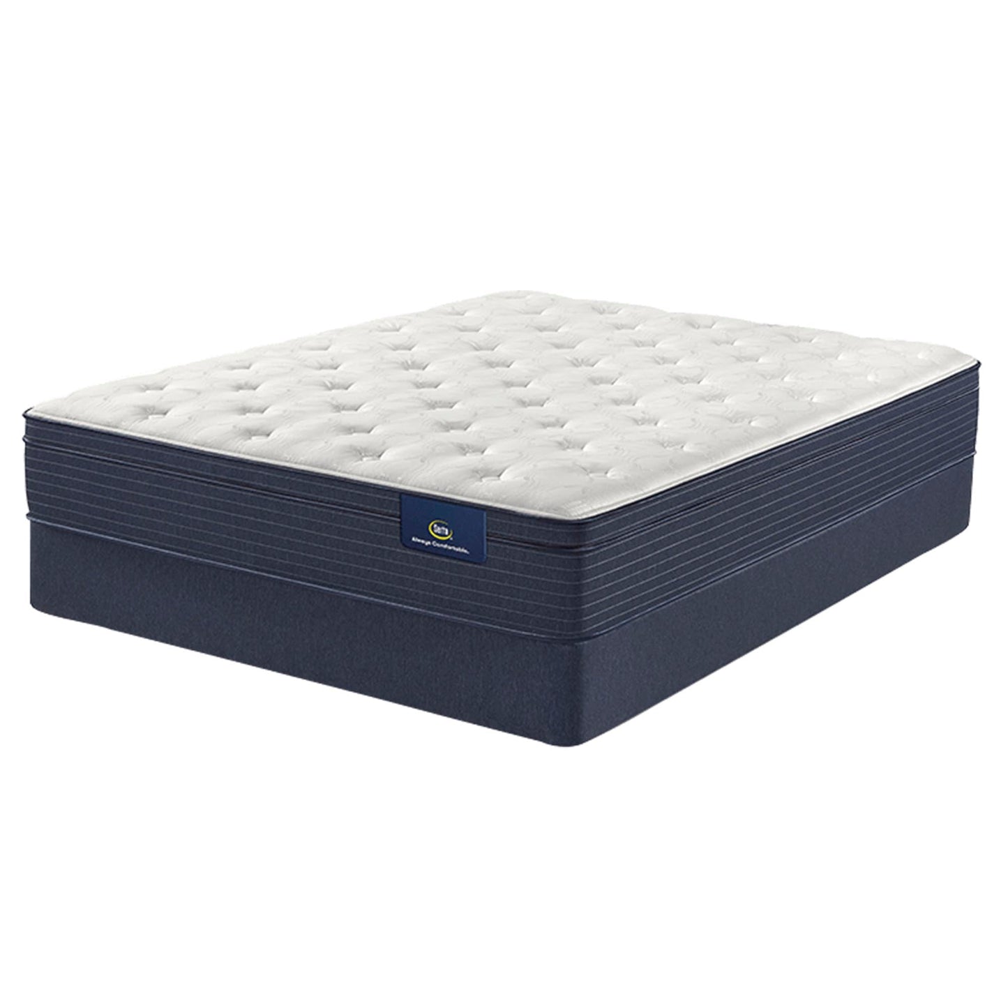 The Serta Classic Plush EuroTop 11.5" on a foundation, alone on a white background
