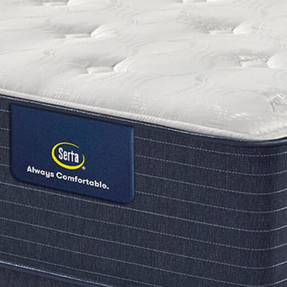 Corner view showing the label of the Serta Classic Plush 11"