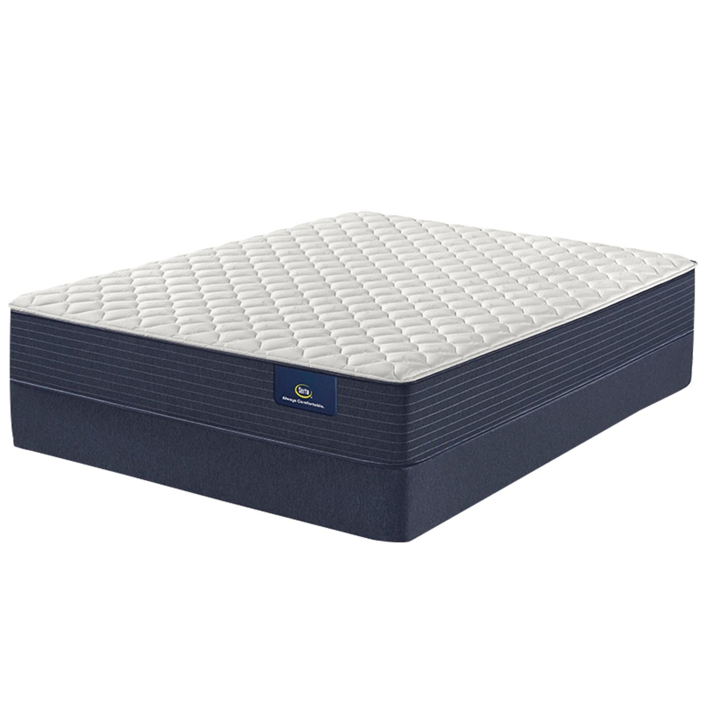 The Serta Classic Firm 10.5" on a foundation, alone on a white background