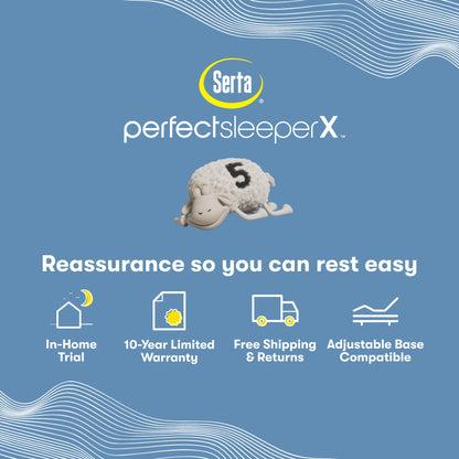 Perfect Sleeper X Quilted Hybrid Excelled Plush Mattress information chart || feel: Enhanced Plush || level: Level 1