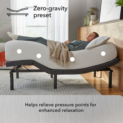 The zero-gravity preset option helps relieve pressure points for enhanced relaxation