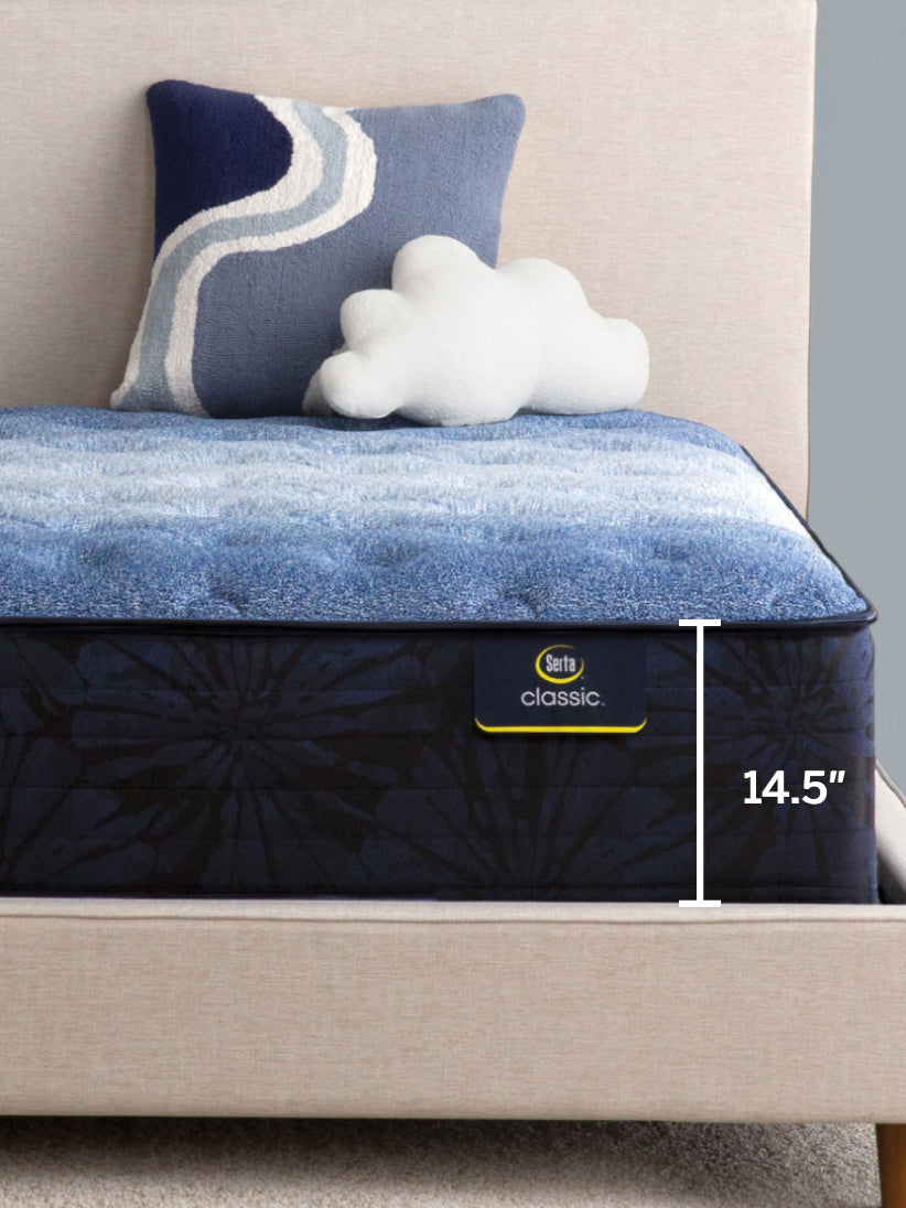 Image that shows the Serta Classic mattress having a depth of 14.5 inches